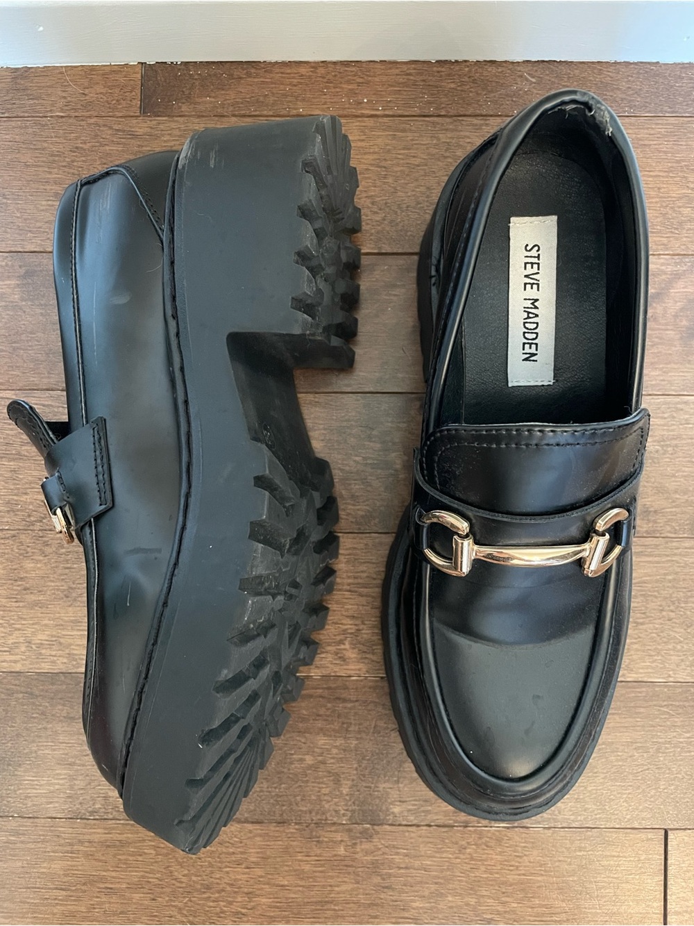 Steve Madden Black Chunky Loafers Women’s US 7.5